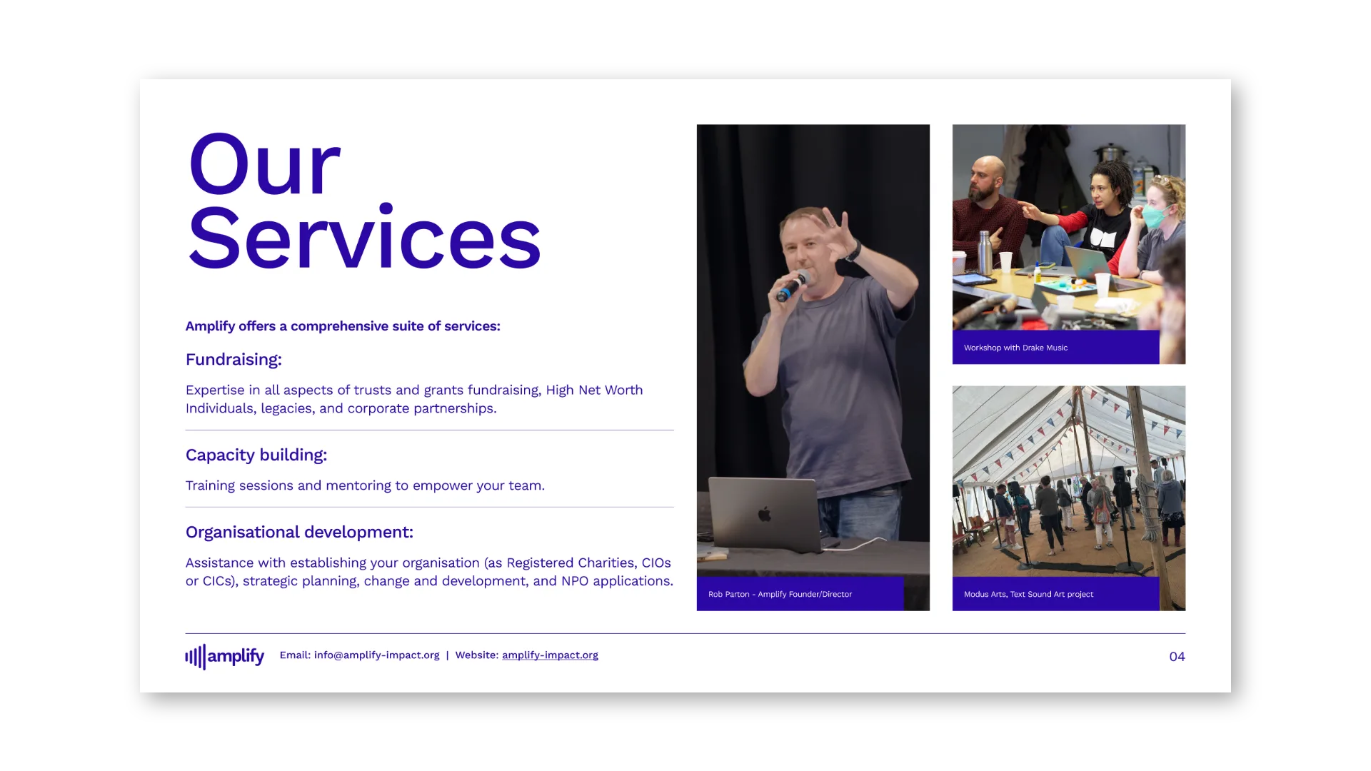 Impact Report: Our Services, with case-study photography