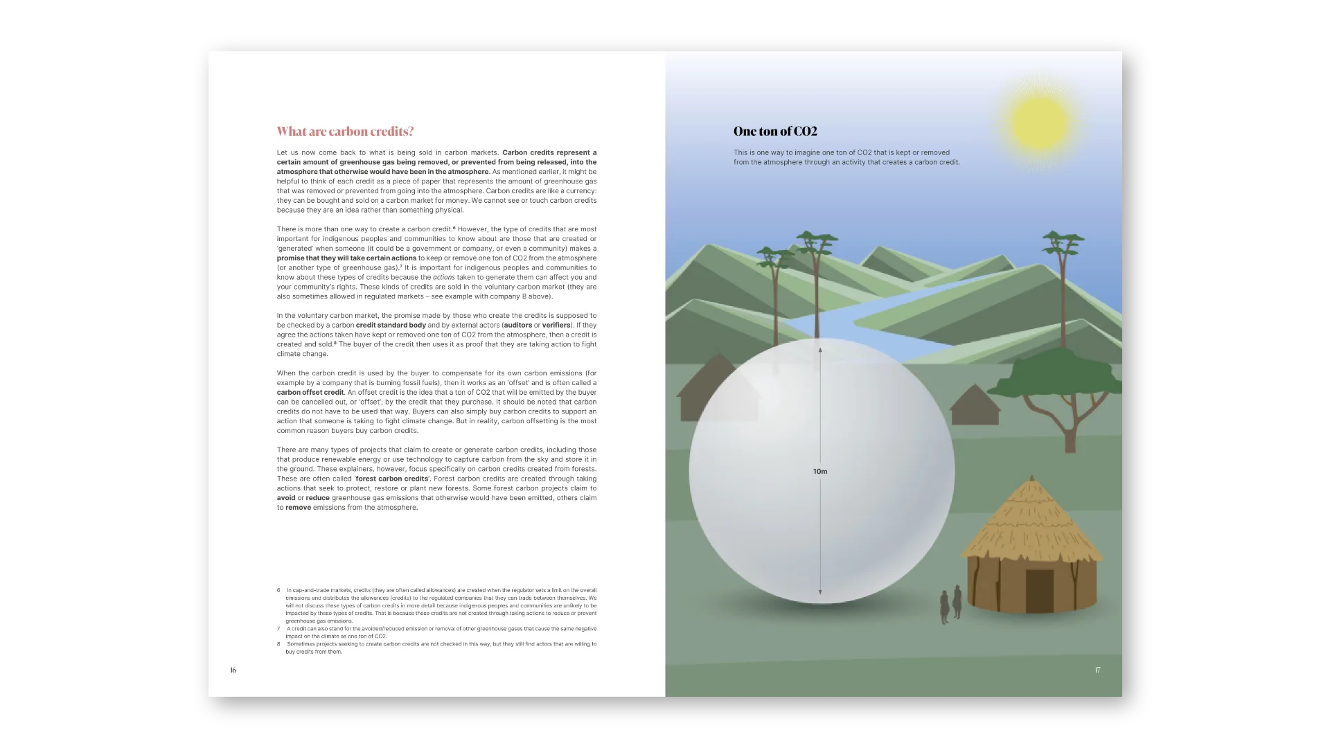 What are carbon credits: the “One ton of CO₂” illustration