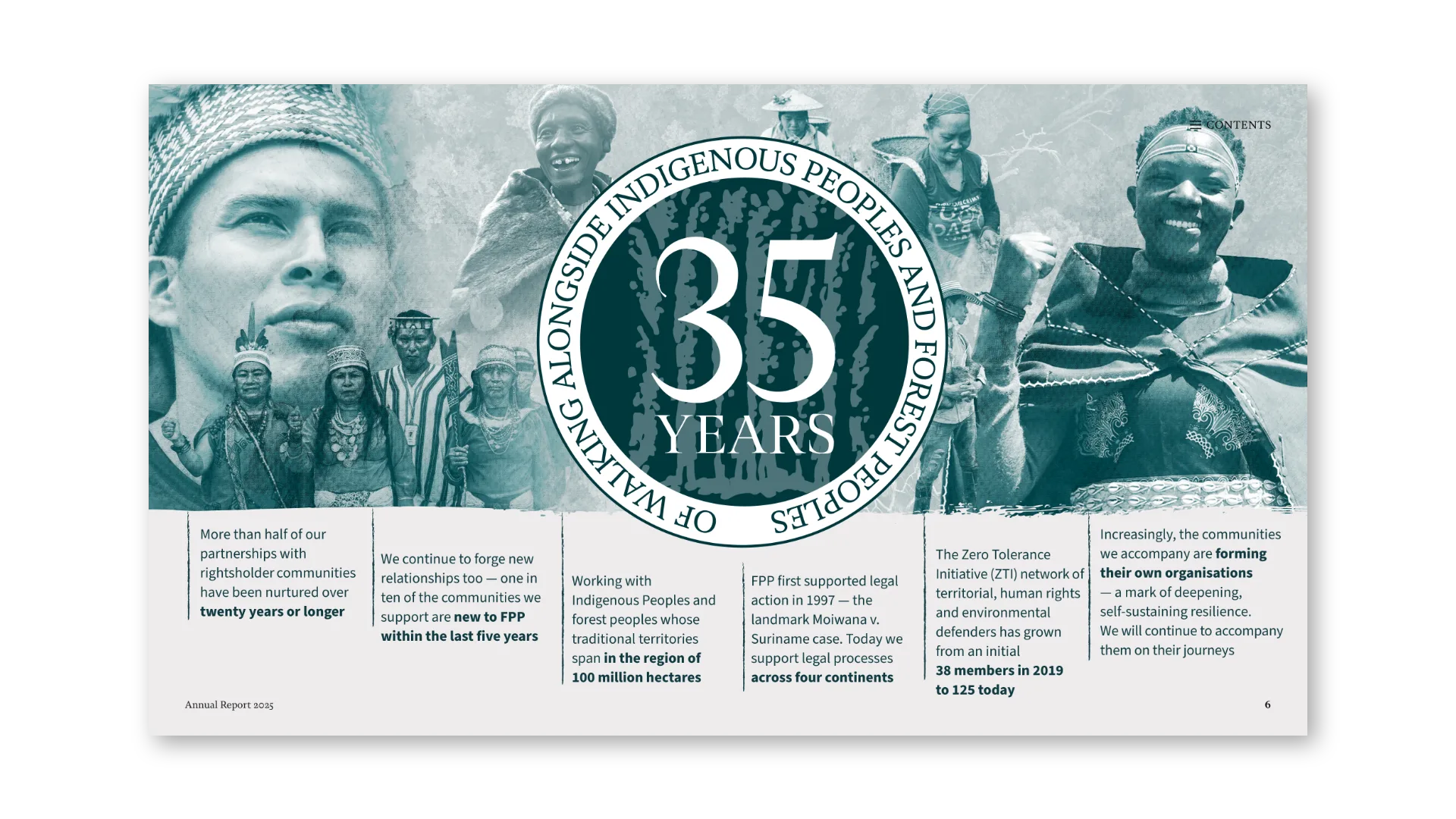 35 years of walking alongside Indigenous Peoples and forest peoples: anniversary infographic