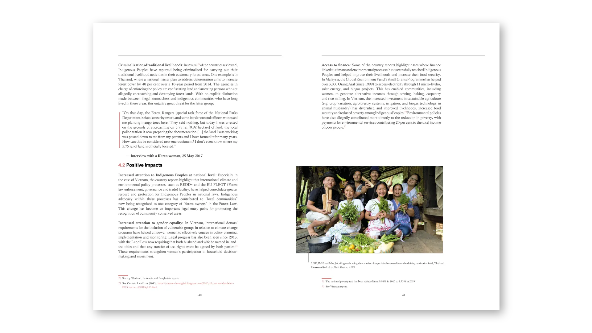 Positive impacts: testimony pull-quote with photography