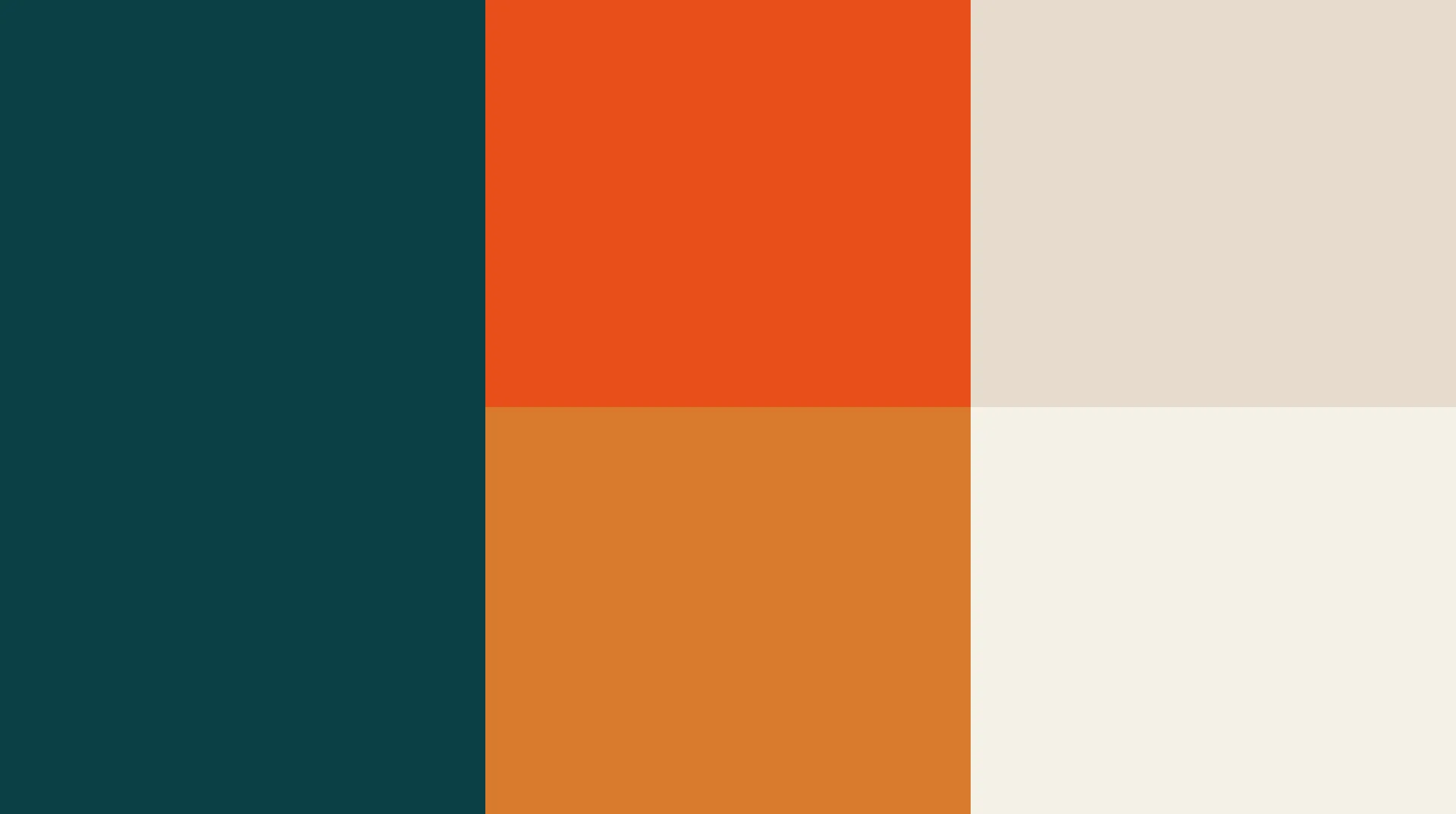 Colour palette: ink, terracotta, ochre and warm neutrals